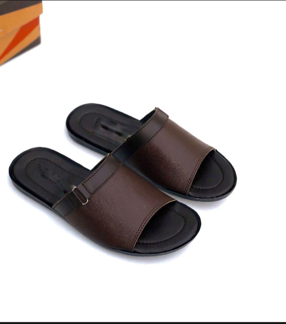 Soft cushioned men’s slippers with anti-slip soles for indoor and outdoor wear. Comfortable house slippers in multiple sizes.